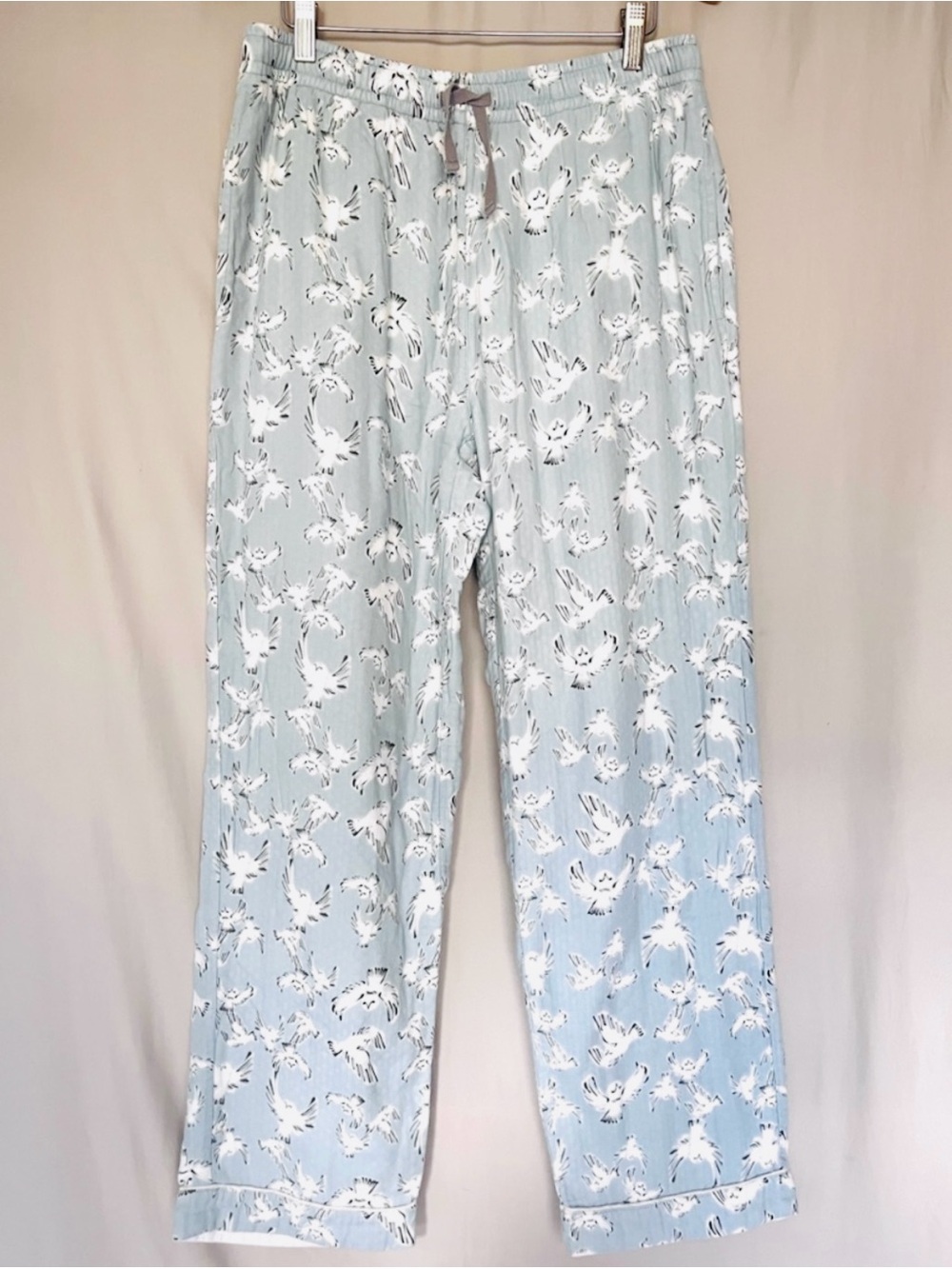 Nest Designs Bamboo Rayon & Cotton Pajama Pants Owl Print Double Layer Flannel M